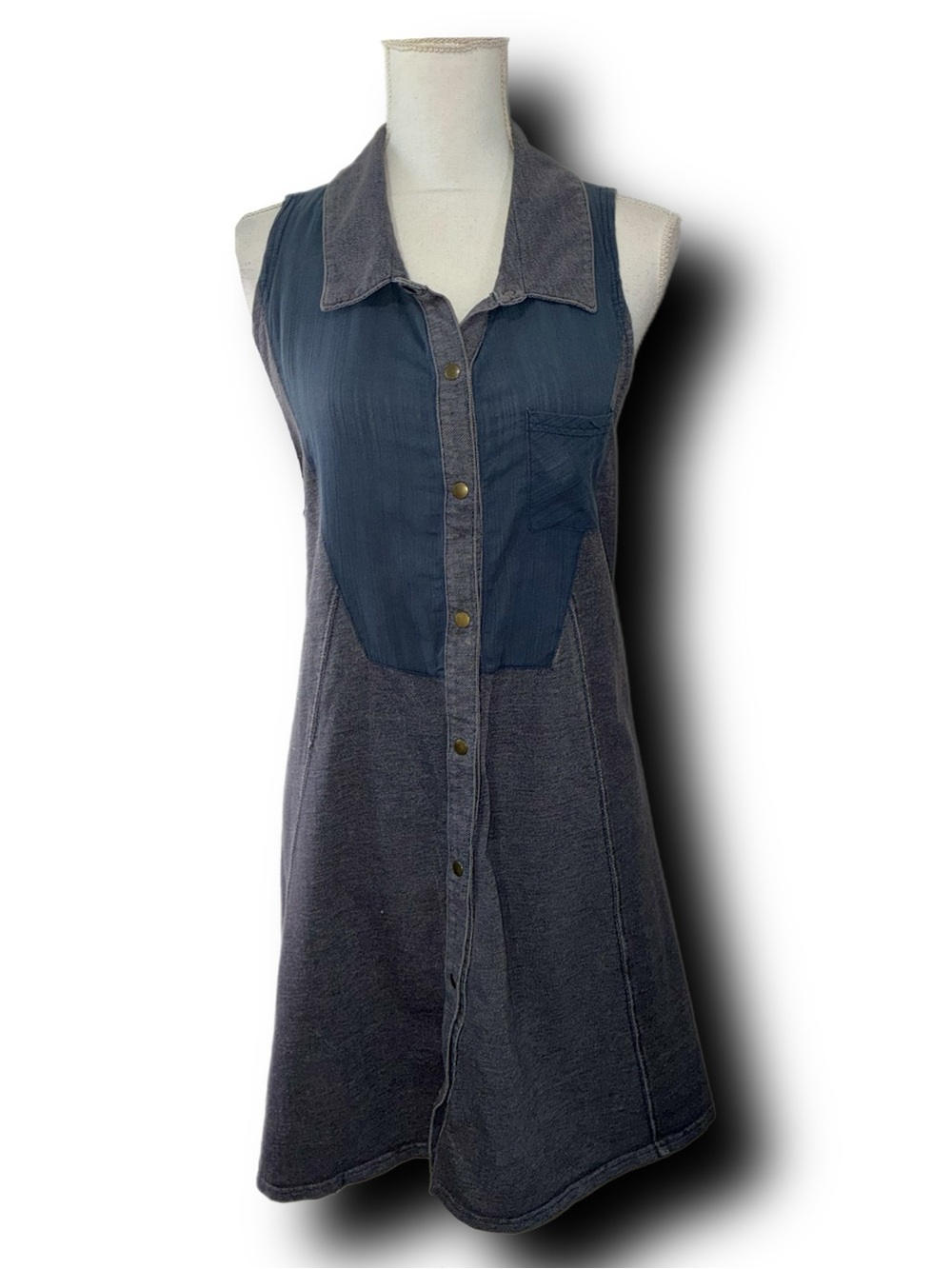 ASOS Button-Front Denim Utility Shirt Midi Dress w Contrasting Yoke Retro Vibes